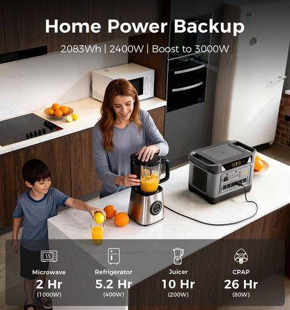 UDPOWER S2400 2400W LiFePO4 Portable Power Station