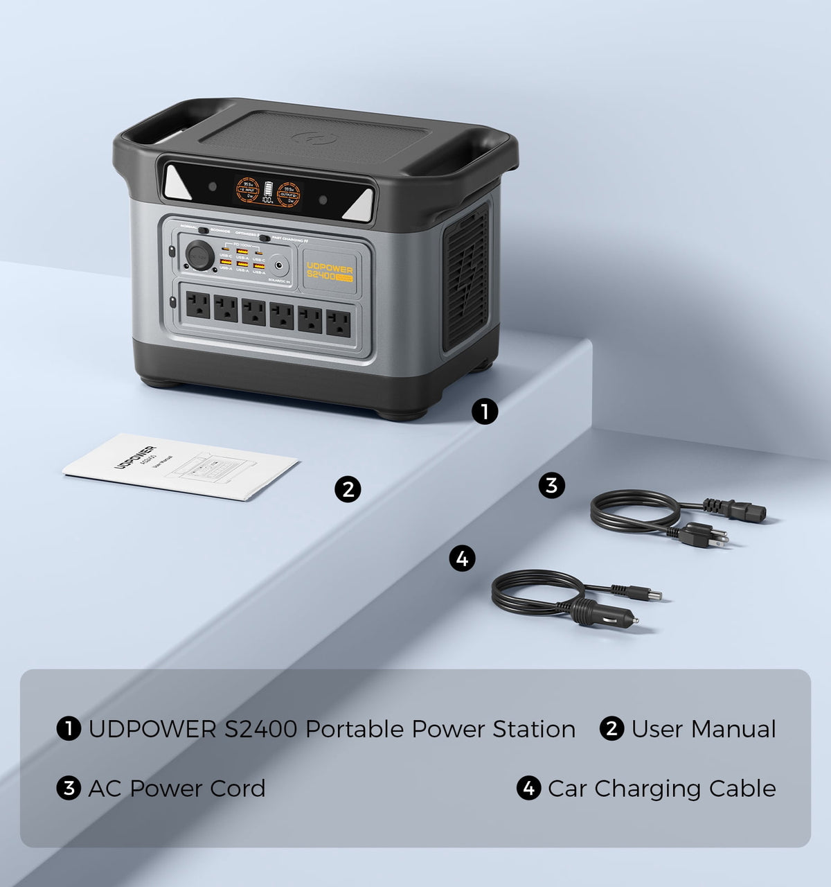 UDPOWER S2400 Generatore Solare Portatile 2400W 2083Wh