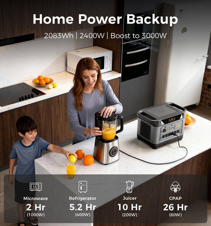 UDPOWER S2400 Generatore Solare Portatile 2400W 2083Wh