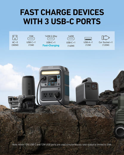 Anker SOLIX C300 Portable Power Station 300W 288Wh