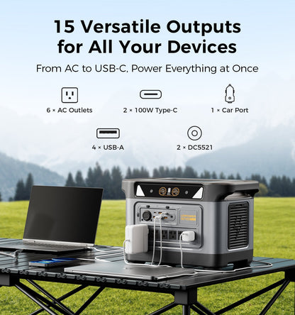UDPOWER S2400 2400W LiFePO4 Portable Power Station