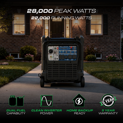 DuroMax XP28000iH Dual Fuel Portable Inverter Generator 28000W