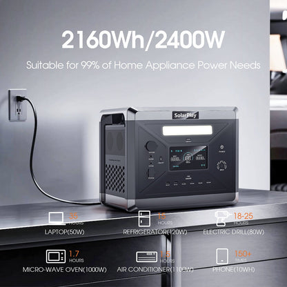 SolarPlay Q2501 Portable Power Station 2400W 2160Wh