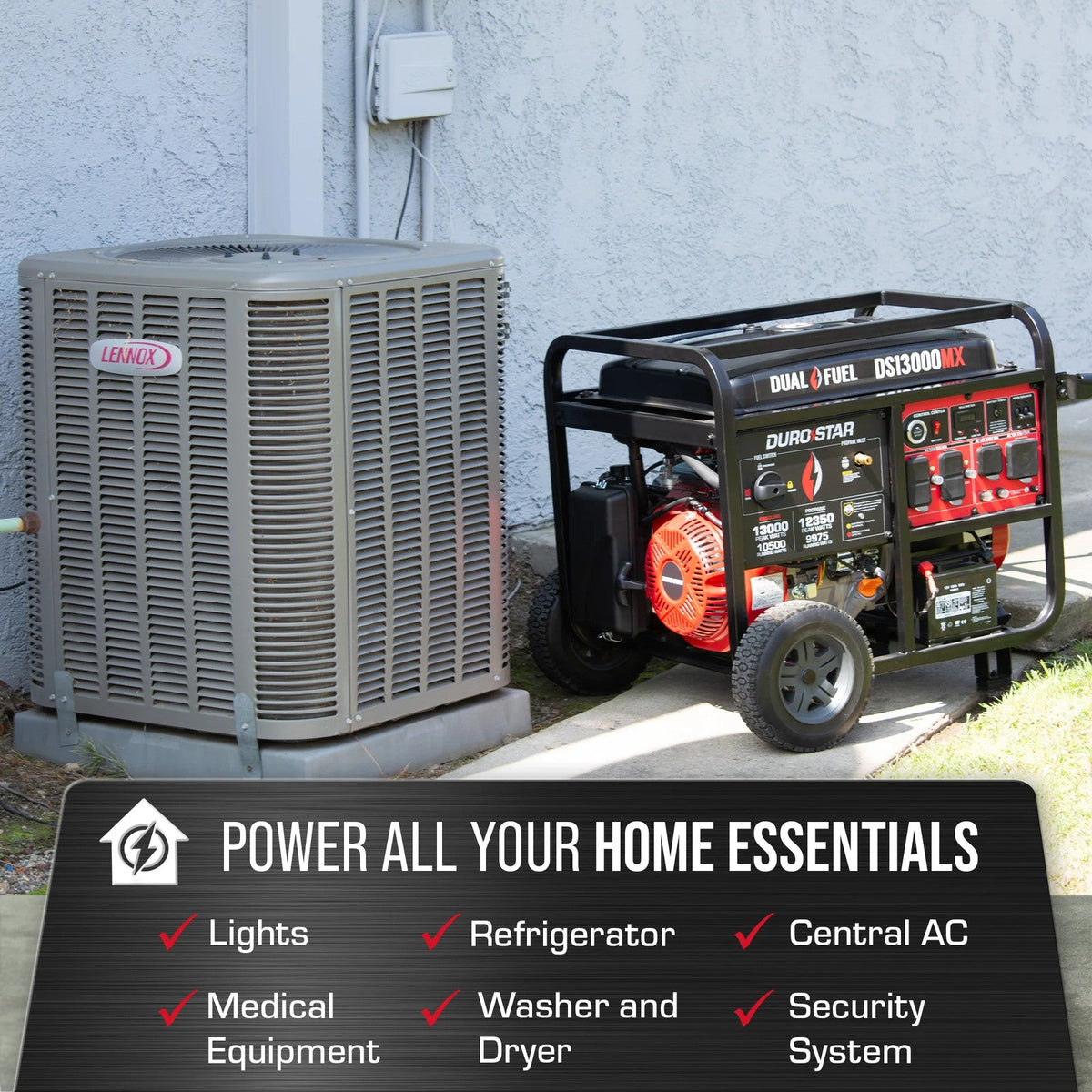 DuroStar DS13000MX 13000W Dual Fuel Portable Generator